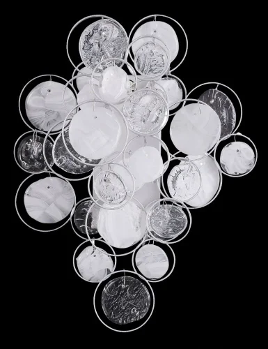 Бра DESEO AP2 SILVER Crystal Lux прозрачный белый на 2 лампы, основание серебряное в стиле арт-деко  фото 3